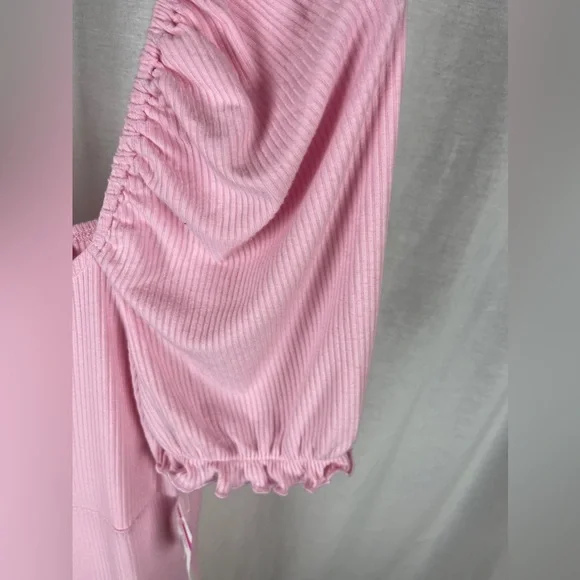 VERO MODA Pink Aria Puff Sleeve Minidress Size Medium NWT - Picture 4 of 10